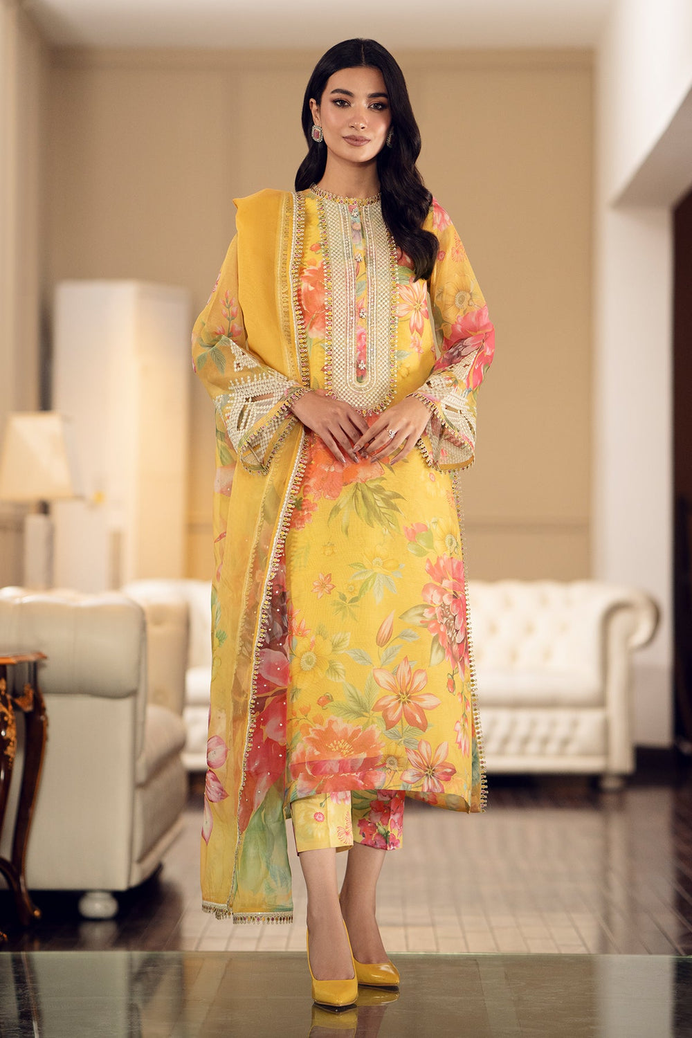 BAROUQUE DIGITAL PRINT SWISS LAWN| TOP PAKISTANI DRESS BY SHAEBIZ