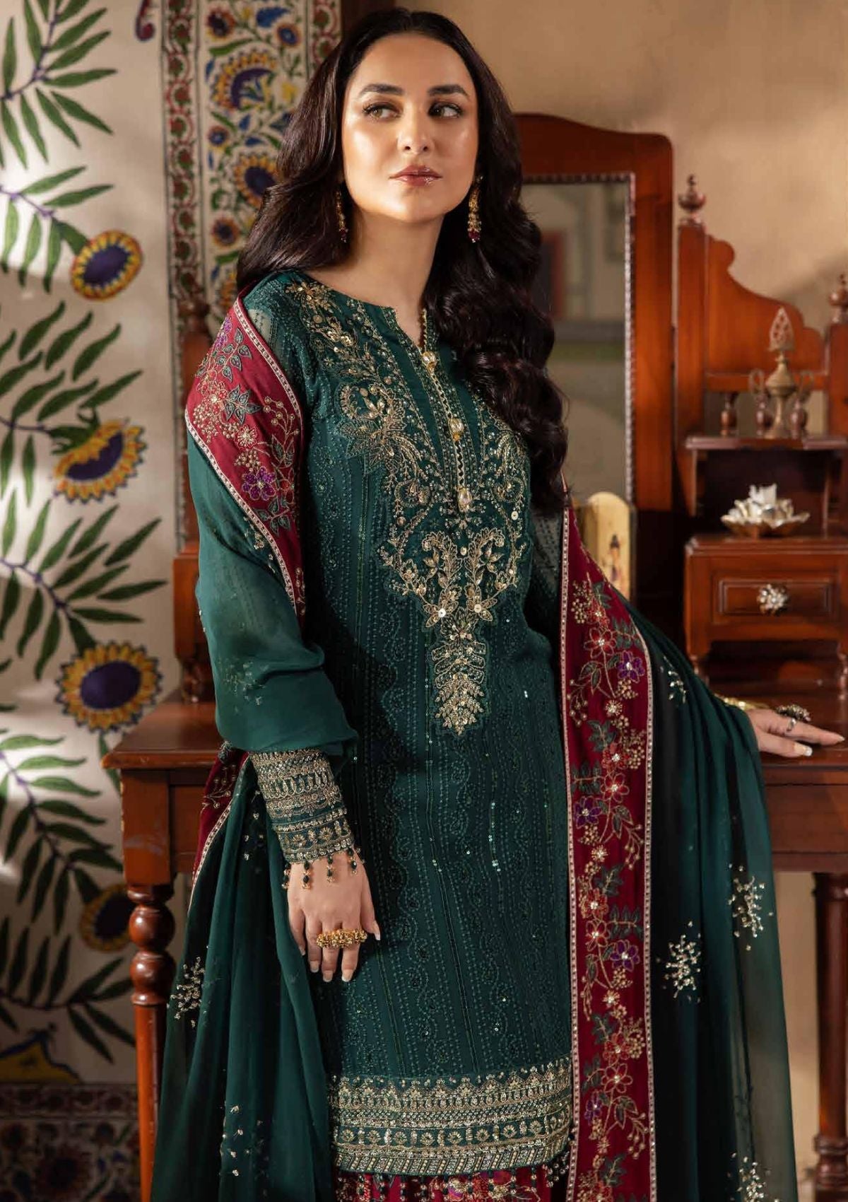 NUREH BY ALFAAZ FESTIVE LUXURY CHIFFON COLLECTION BY SHAEBIZ| UNSTITCHED FORMAL WEAR 2026