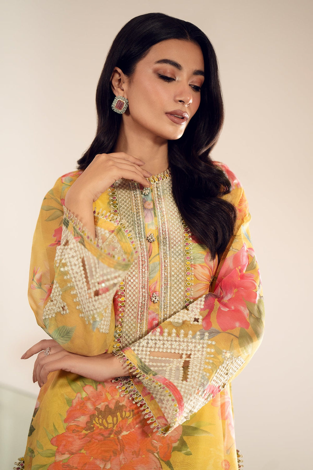 BAROUQUE DIGITAL PRINT SWISS LAWN| TOP PAKISTANI DRESS BY SHAEBIZ