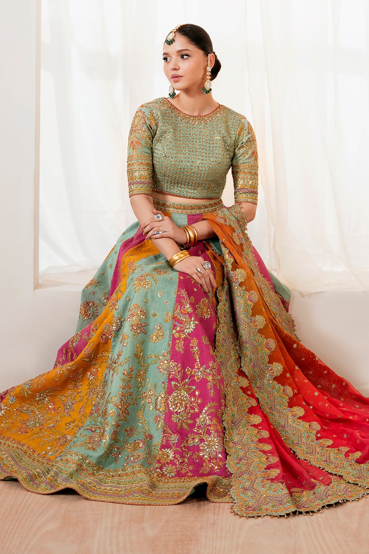 BAROQUE LATEST MULTI BRIDAL 3 SILK MAXI| UNSTITCHED WEDDING EDITION| TOP PAKISTANI DRESS BY SHAEBIZ