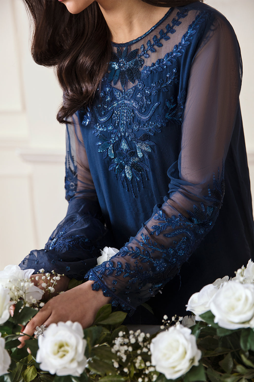 BAROQUE NEW LUXURY CHIFFON WITH HEAVY SEQUENCE EMBROIDERY| UNSTITCHED PARTY WEAR BY SHAEBIZ
