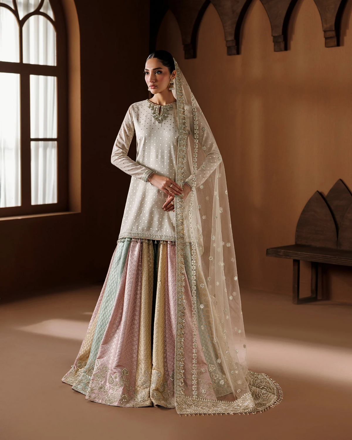 BAROQUE CHIFFON 2026 UNSTITCH LUXURY GHARARA COLLECTION BY SHAEBIZ