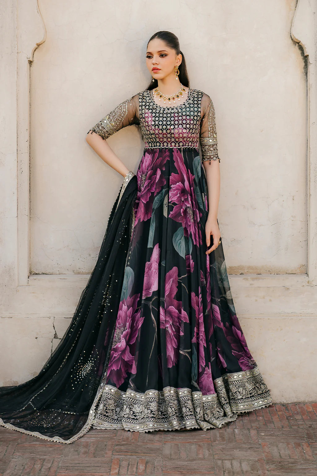 IZNIK GHILABI BLACK LUXURY CHIFFON COLLECTION| LATEST PARTY WEAR| TOP PAKISTANI DRESS BY SHAEBIZ