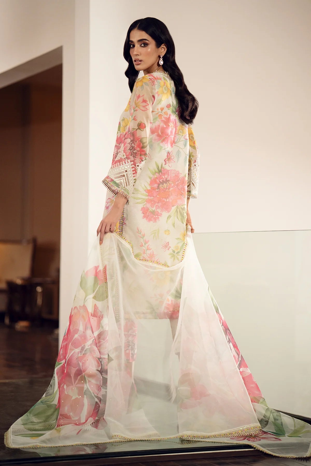 BAROQUE EMBROIDERED AND PRINTED LAWN COLLECTION| UNSTITCHED MASTER REPLICA| TOP PAKISTANI DRESS BY SHAEBIZ