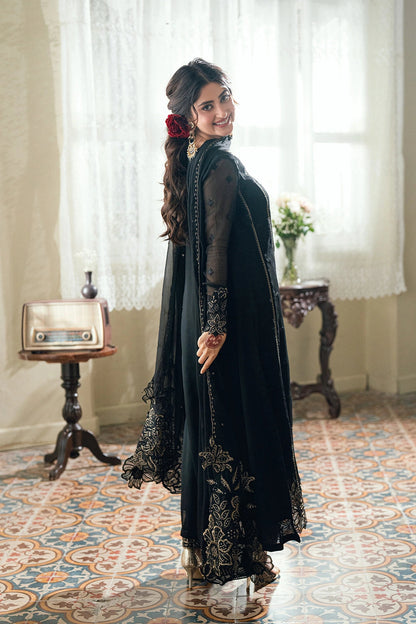 SAJAL ALY BLACK CHIFFON DRESS| AZURE 2026 LATEST COLLECTION BY SHAEBIZ