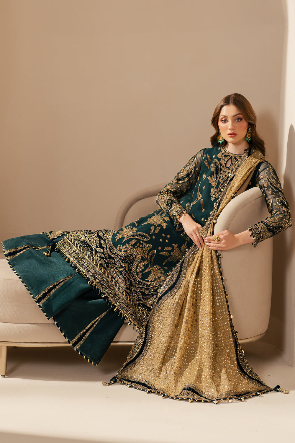 JAZMIN EMBROIDERED CHIFFON DRESS| UNSTITCHED 3 PCS BY SHAEBIZ