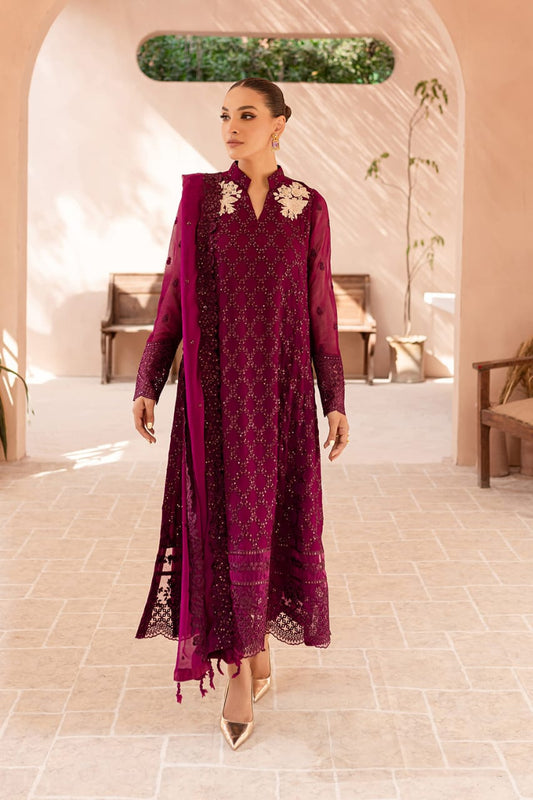 AZURE EMBROIDERED CHIFFON PARTY WEAR| UNSTITCHED MASTER REPLICA| TOP PAKISTANI DRESS BY SHAEBIZ