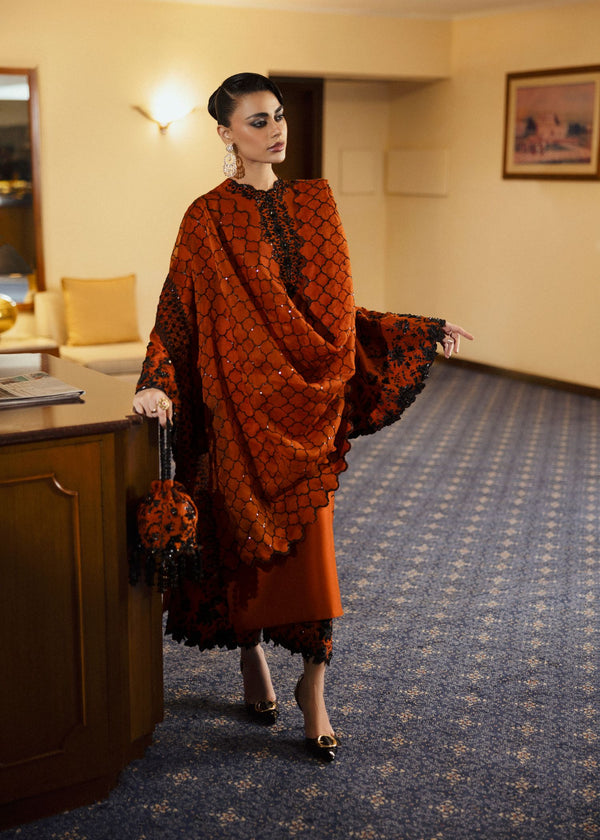 HUSSAINN REHAR LUXURY RAW SILK COLLECTION| UNSTITCHED MASTER REPLICA BY SHAEBIZ