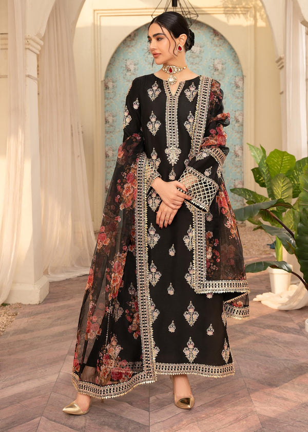 RANG RASIYA BLACK LUXURY RAW SILK COLLECTION| AYEZA BLACK| TOP PAKISTANI DRESS BY SHAEBIZ