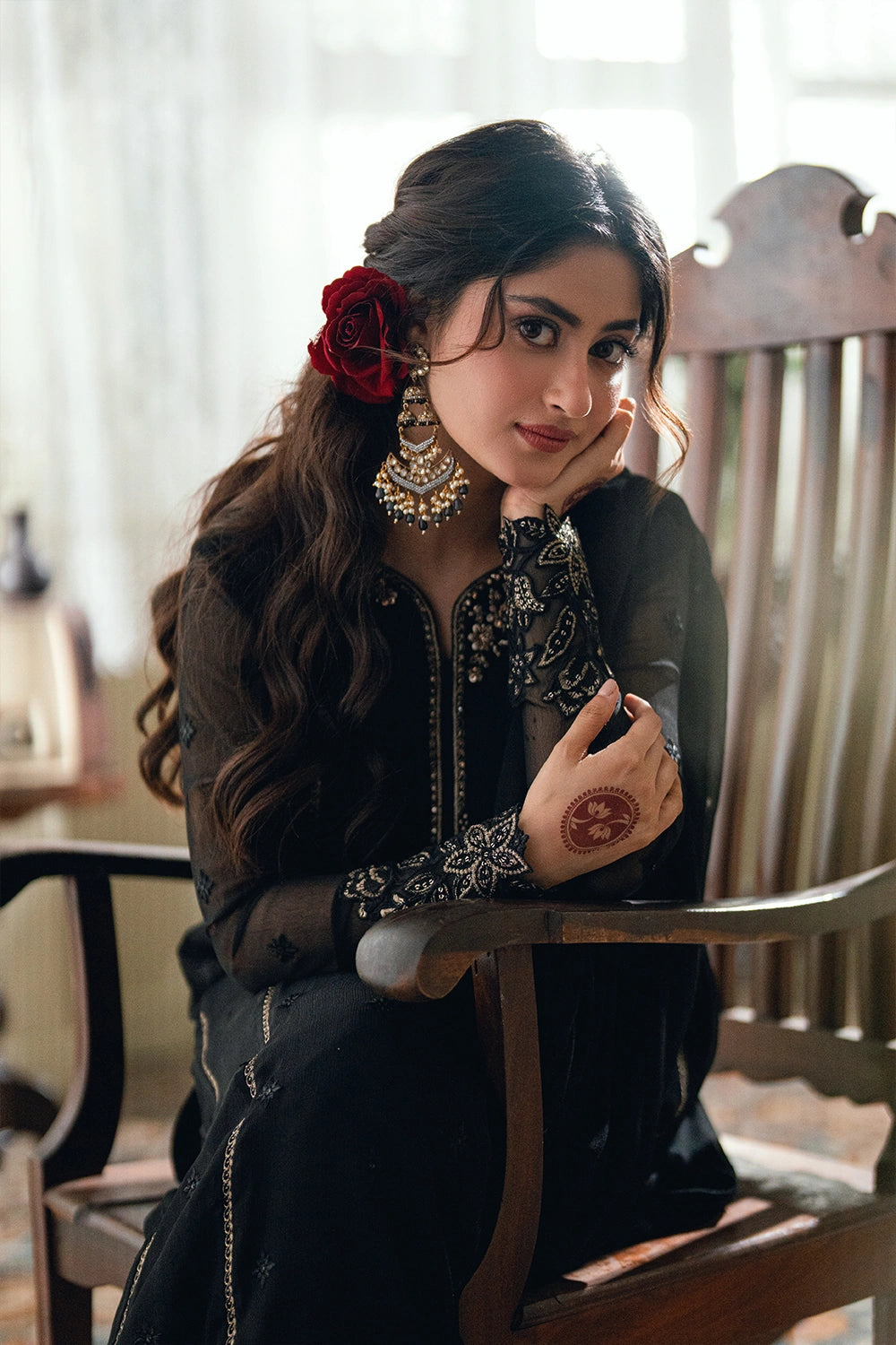 SAJAL ALY BLACK CHIFFON DRESS| AZURE 2026 LATEST COLLECTION BY SHAEBIZ