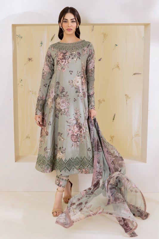 IZNIK 3D PRINT LAWN COLLECTION| UNSTITCHED PARTY WEAR | TOP PAKISTANI DRESS BY SHAEBIZ