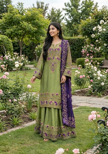 SHAEBIZ PRESENTING LUXURY RAW SILK DRESS| UNSTITCHED PARTY WEAR COLLECTION