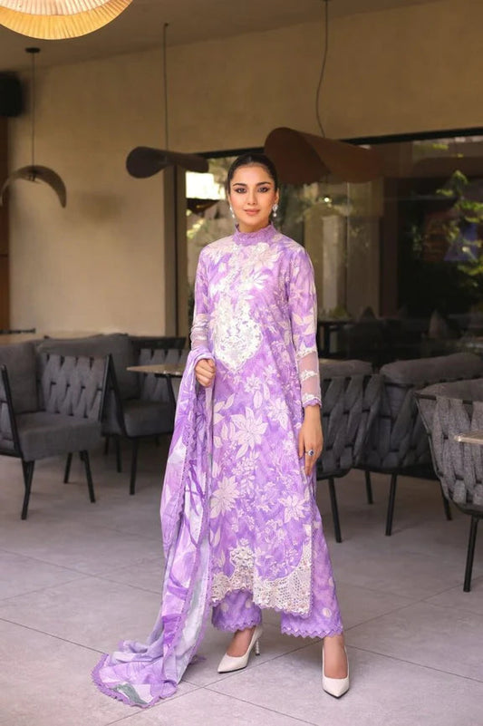 ANEELA'S LUXURY PURPLE  LAWN DIGITAL PRINT COLLECTION| UNSTITCHED 3 PCS BY SHAEBIZ