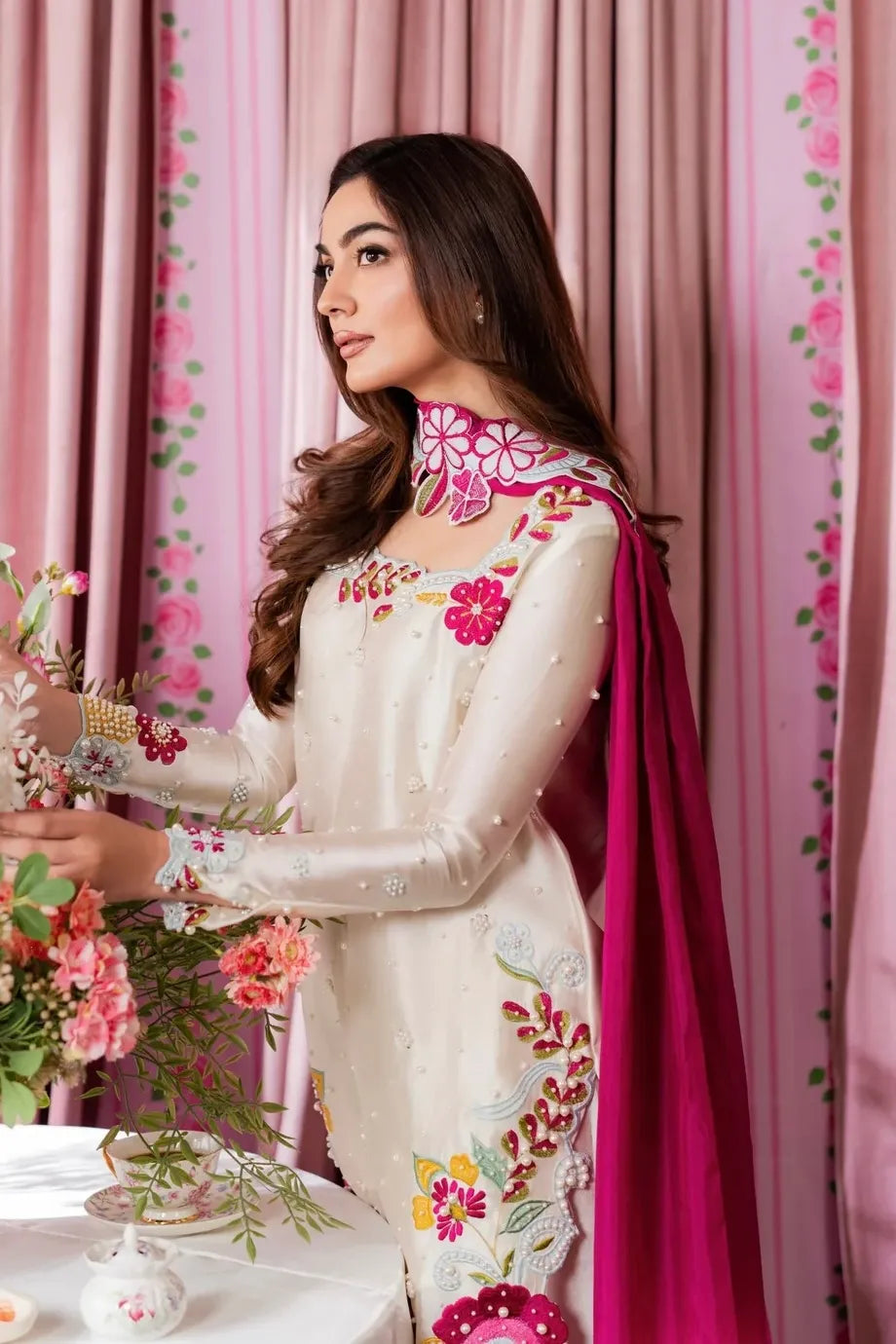 SHANZAY ANOOSHAY LUXURY SILK COLLECTION| UNSTITCHED 3 PCS BY SHAEBIZ