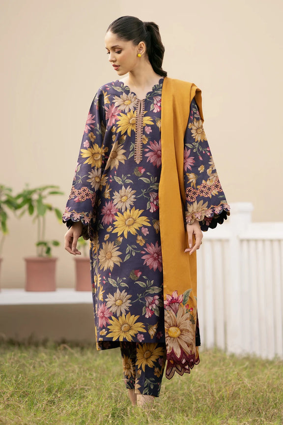 BAROQUELAWN COLLECTION| SUNFLOWER DIGITAL PRINT|TOP PAKISTANI DRESS BY SHAEBIZ •