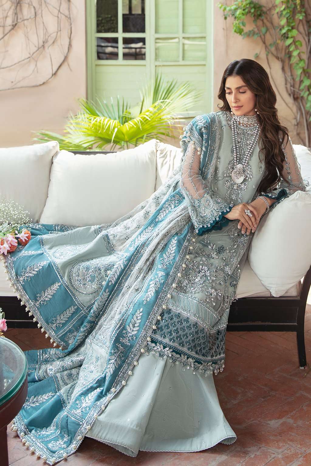 afrozeh blue dress AFROZEH FROZI LUXURY WEAR DRESS (AF-SF22) – Shaebiz Collection