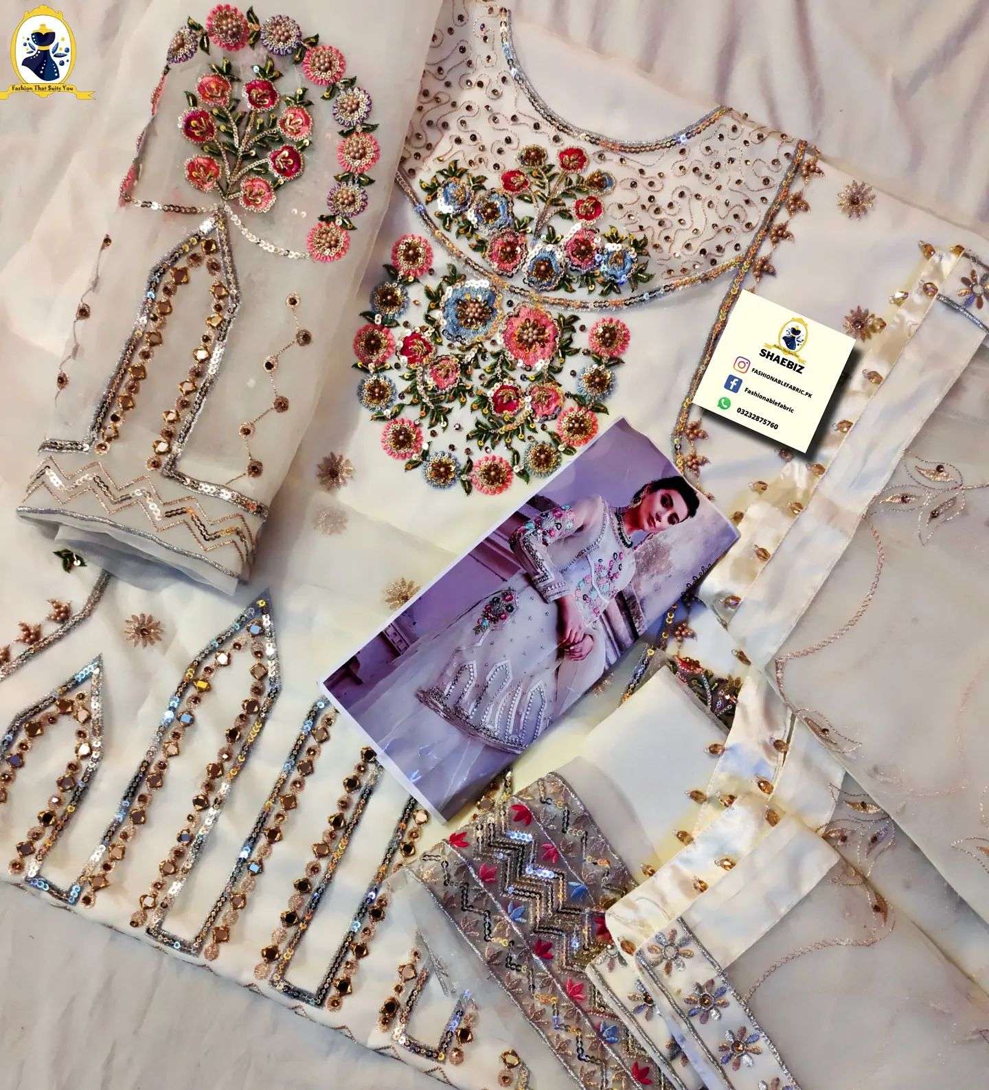 AGAH NOOR WHITE PARTY WEAR DRESS (AN-SW21)