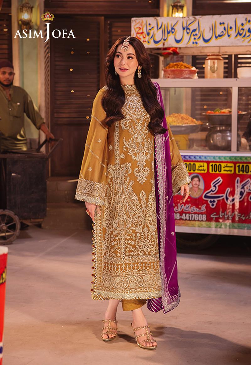 CHAMKEELI BY ASIM JOFA EMBROIDERED CHIFFON COLLECTION| MEHNDI DRESS| WEARING BY HANIA AMIR| TOP PAKISTANI DRESS BY SHAEBIZ