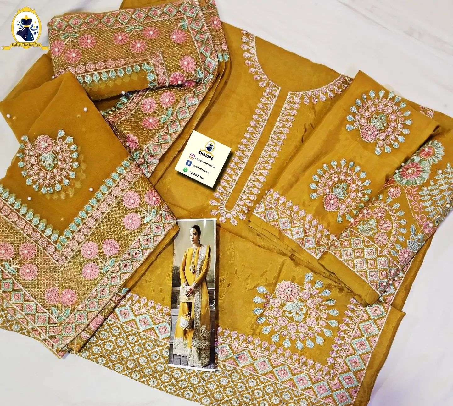 AKBER ASLAM ORGENZA DRESS (AB-SRO21)