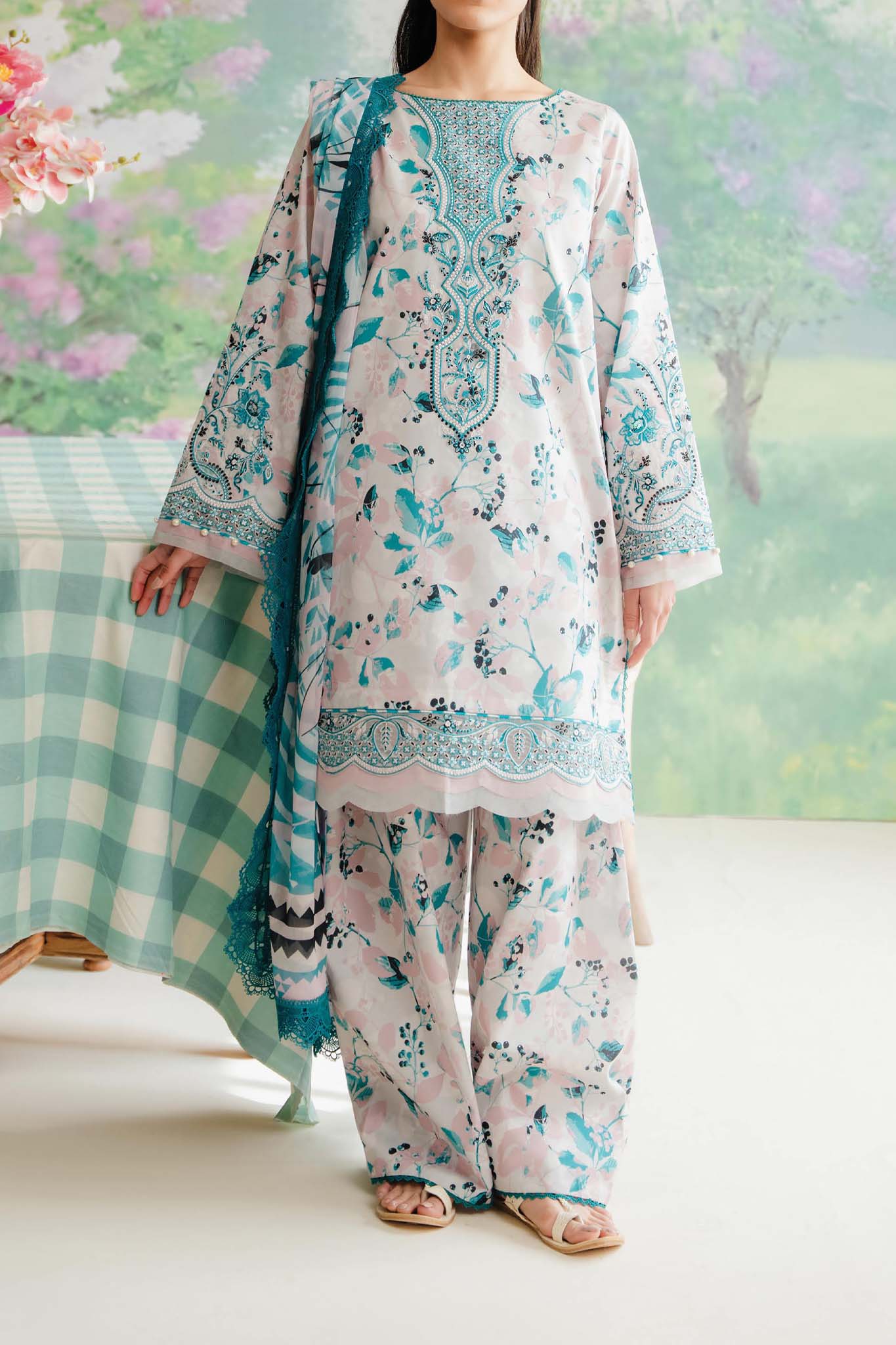 AFROZEH FLORAL PRINT LAWN COLLECTION| TOP PAKISTANI DRESS BY SHAEBIZ|