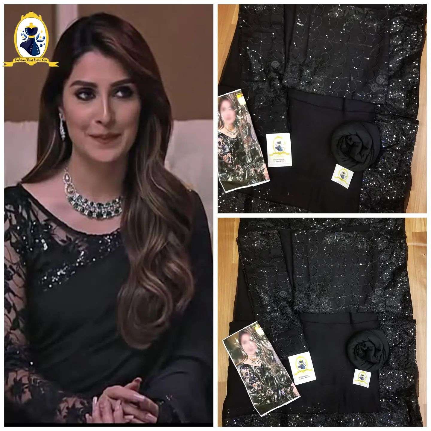AYEZA KHAN BLACK SAREE (AY-SB20)