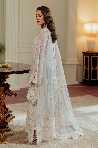 Discover Baroque Chantelle Embroidered Chiffon Collection worn by Ateza Khan — a luxurious unstitched dress featuring delicate embroidery and premium chiffon fabric. This top Pakistani designer replica by Shaebiz is ideal for formal events and festive wear. Limited stock. Order Now.
