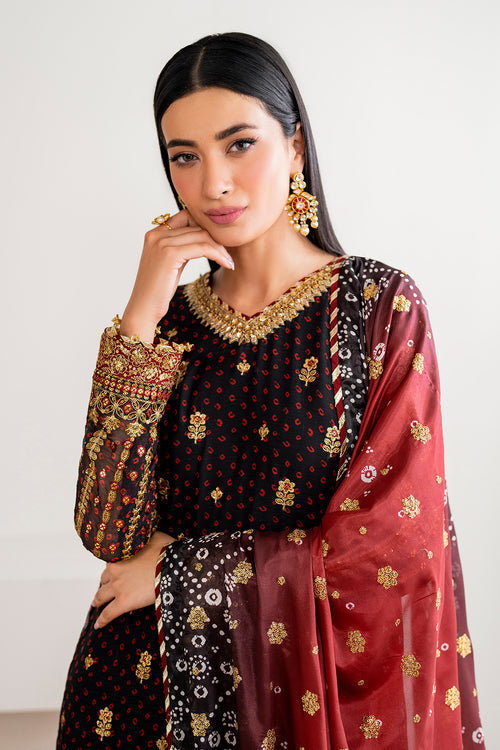 BAROQUE LATEST CHIFFON COLLECTION| UNSTITCHED 3 PCS| TOP PAKISTANI DRESS BY SHAEBIZ