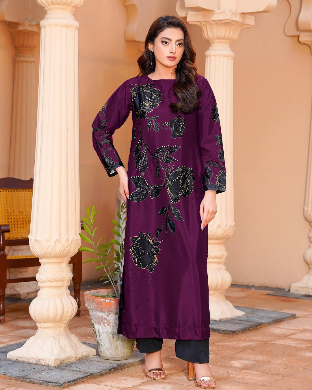 LULUSAR SILK DIGITAL PRINT | UNSTITCHED 3 PIECE | TOP PAKISTANI DRESS BY SHAEBIZ