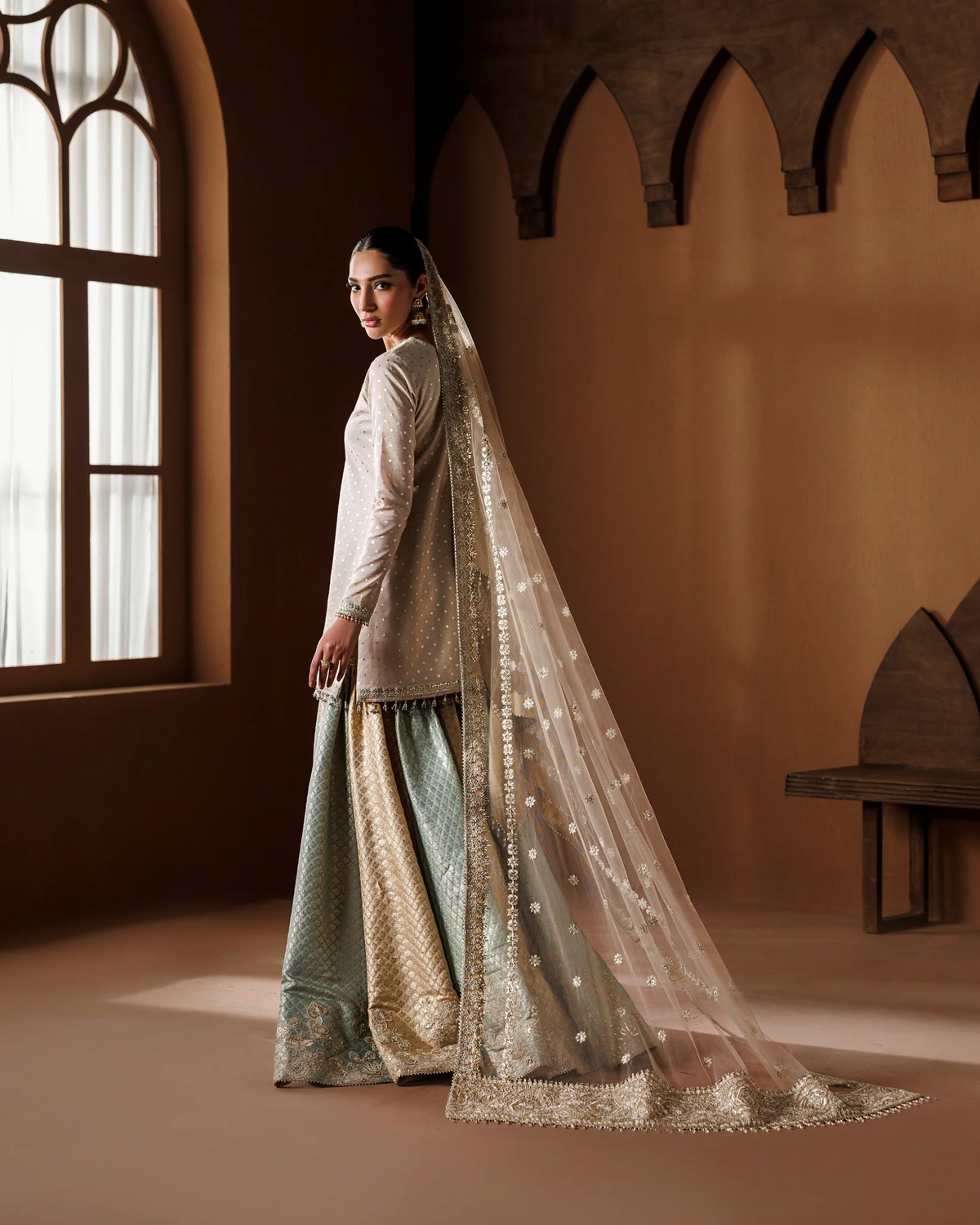 BAROQUE CHIFFON 2026 UNSTITCH LUXURY GHARARA COLLECTION BY SHAEBIZ