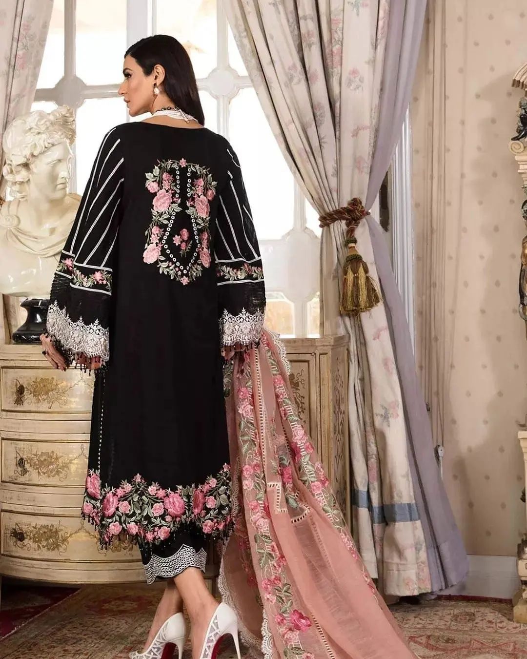 Crimson Black Lawn Formal Wear | Unstitch Collection by Shaebiz