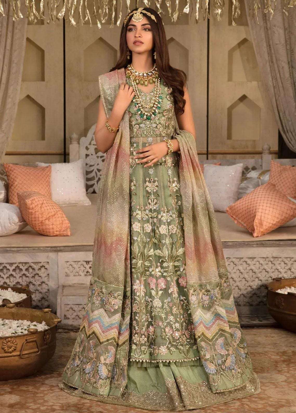 CRIMSON MINT GREEN SEMI STITCH MAXI