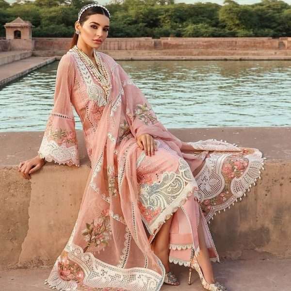 CRIMSON PEACH CHICKENKARI LAWN COLLECTION (CP-SC21)
