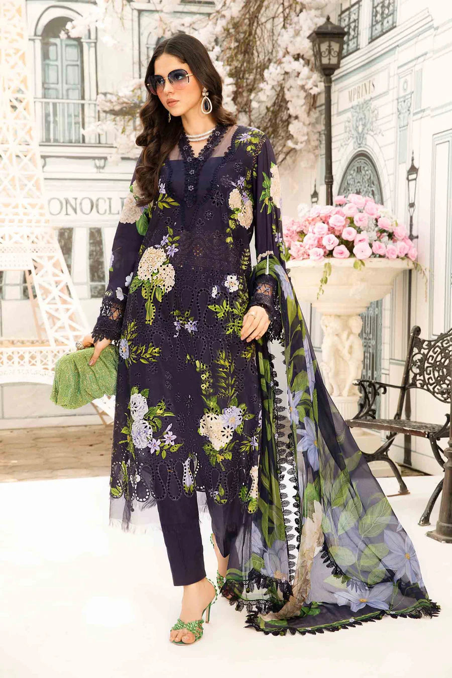 MARIA B MOONLIGHT EMBROIDERED LAWN DRESS| LATEST LAWN COLLECTION| TOP PAKISTANI DRESS BY SHAEBIZ