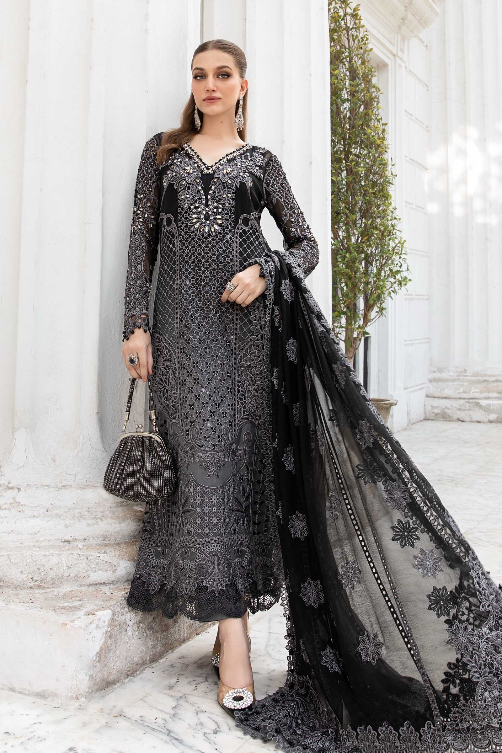 MARIA B TIE N DYE BLACK N GREY LUXURY CHIFFON COLLECTION| LATEST CHIFFON COLLECTION 2025| TOP PAKISTANI DRESS BY SHAEBIZ