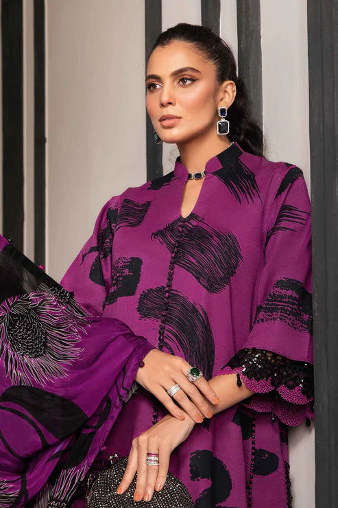 MARIA B PURPLE MPRINT LAWN COLLECTION| TOP PAKISTANI DRESS BY SHAEBIZ