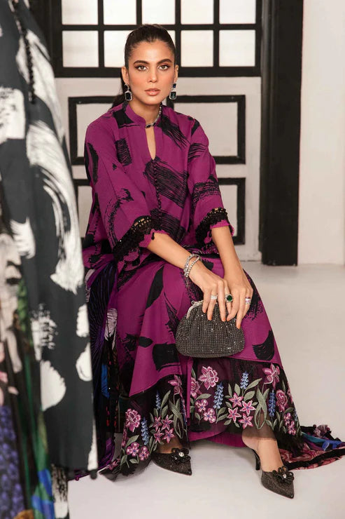 MARIA B PURPLE MPRINT LAWN COLLECTION| TOP PAKISTANI DRESS BY SHAEBIZ