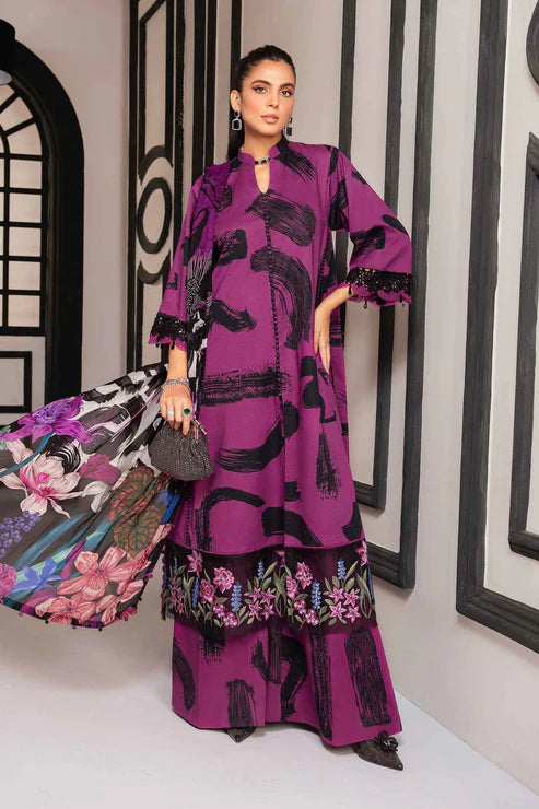 MARIA B PURPLE MPRINT LAWN COLLECTION| TOP PAKISTANI DRESS BY SHAEBIZ