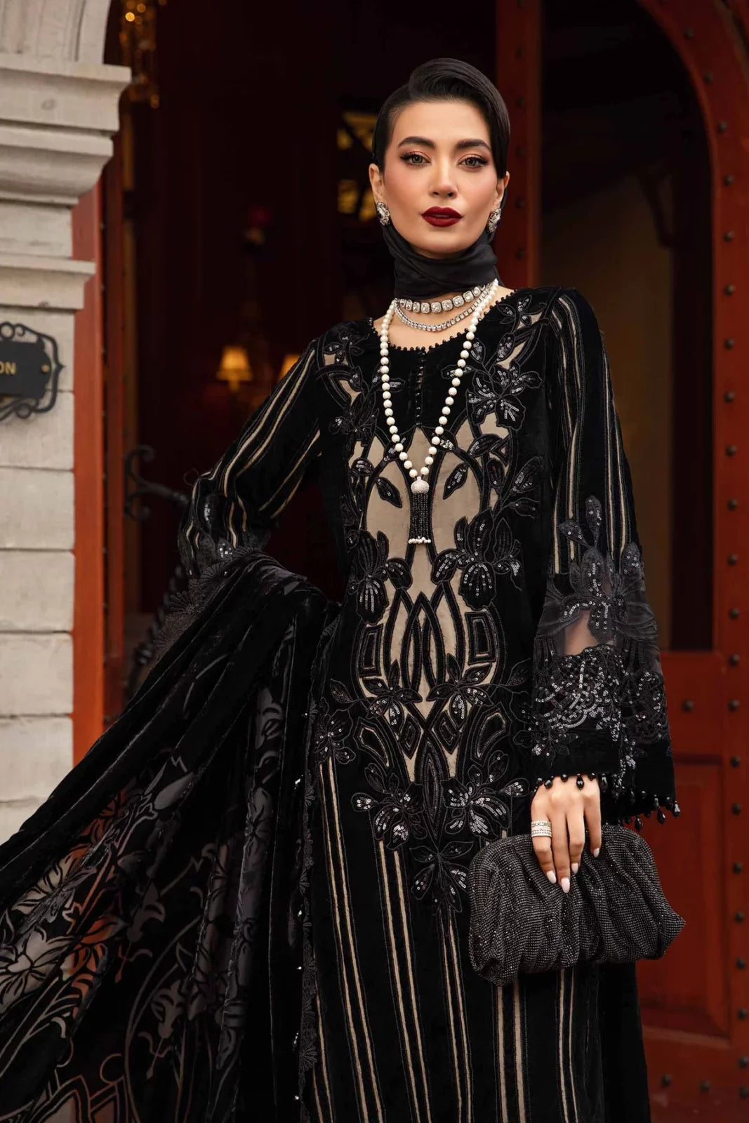 MARIA B BLACK LATEST LAWN COLLECTION| UNSTITCHED PARTY WEAR| TOP PAKISTANI DRESS BY SHAEBIZ