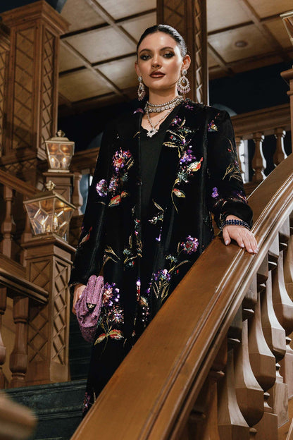 MARIA B LUXURY PANACHE MICRO 9000 VELVET|UNSTITCHED WINTER COLLECTION|TOP PAKISTANI DRESS BY SHAEBIZ