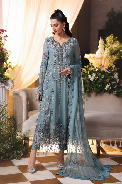 MARIA B CHIFFON EMBROIDERED DRESS| UNSTITCHED PARTY WEAR BY SHAEBIZ