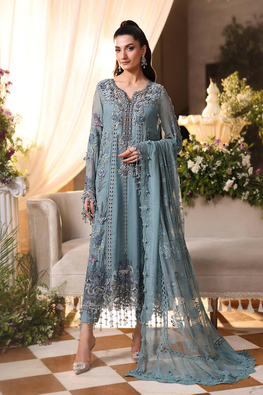 MARIA B CHIFFON EMBROIDERED DRESS| UNSTITCHED PARTY WEAR BY SHAEBIZ