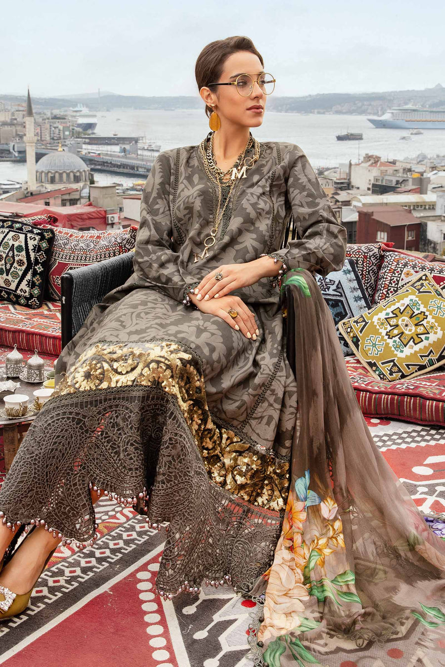 MARIA B CAMBRIC LAWN COLLECTION| UNSTITCHED 3 PCS  BY SHAEBIZ