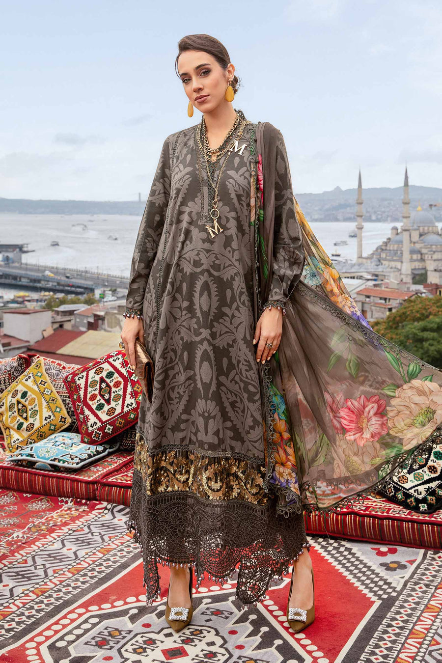 MARIA B CAMBRIC LAWN COLLECTION| UNSTITCHED 3 PCS  BY SHAEBIZ