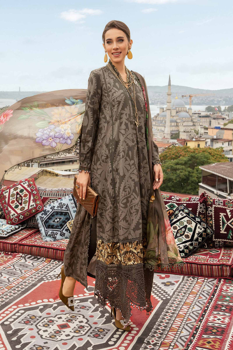 MARIA B CAMBRIC LAWN COLLECTION| UNSTITCHED 3 PCS  BY SHAEBIZ