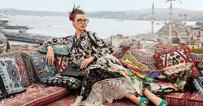 MARIA B BLACK M PRINT| SUMMER LAWN COLLECTION| TOP PAKISTANI DRESS BY SHAEBIZ