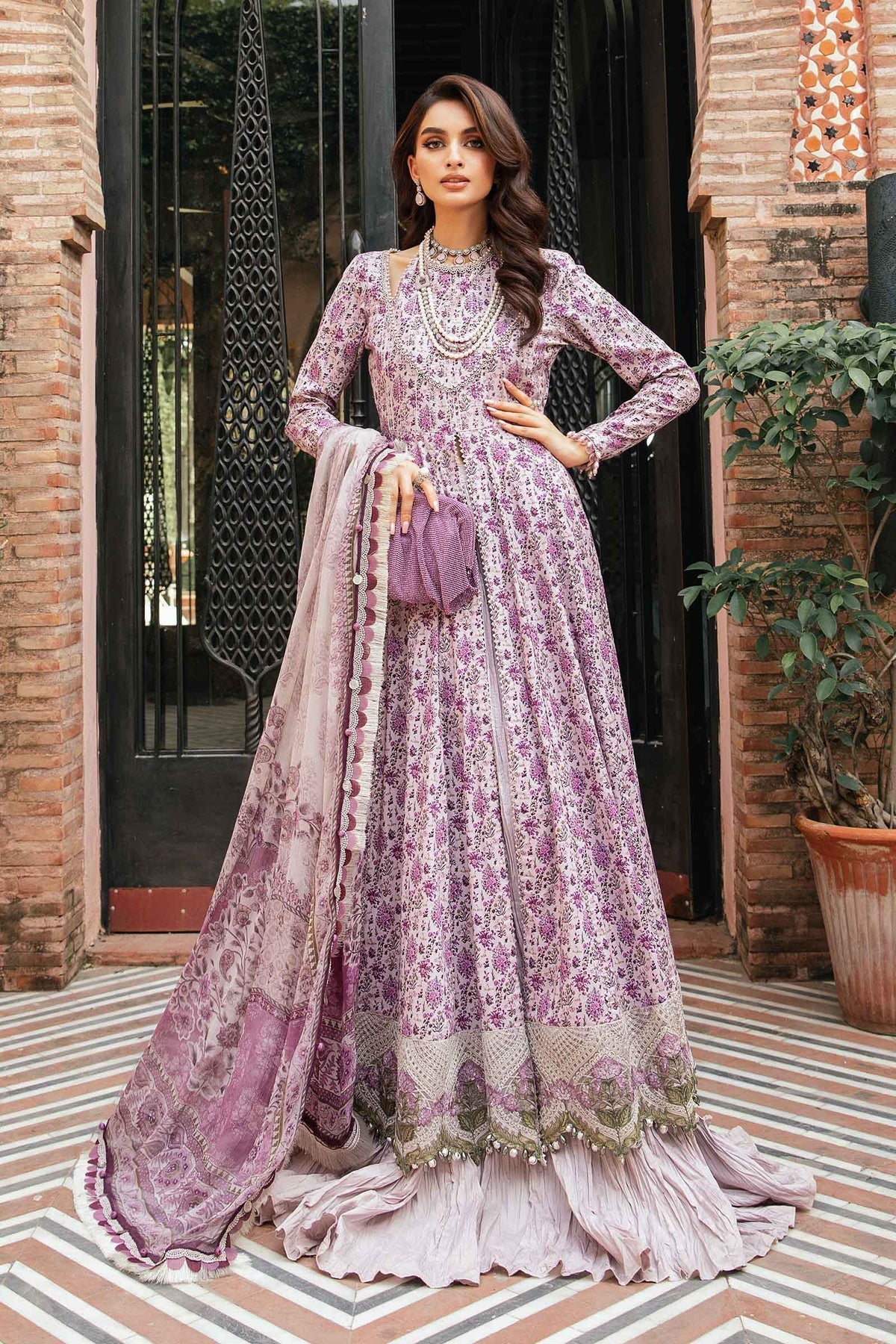 MARIA B PURPLE MPRINT LAWN COLLECTION| TOP PAKISTANI DRESS BY SHAEBIZ