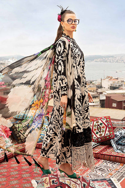 MARIA B BLACK M PRINT| SUMMER LAWN COLLECTION| TOP PAKISTANI DRESS BY SHAEBIZ