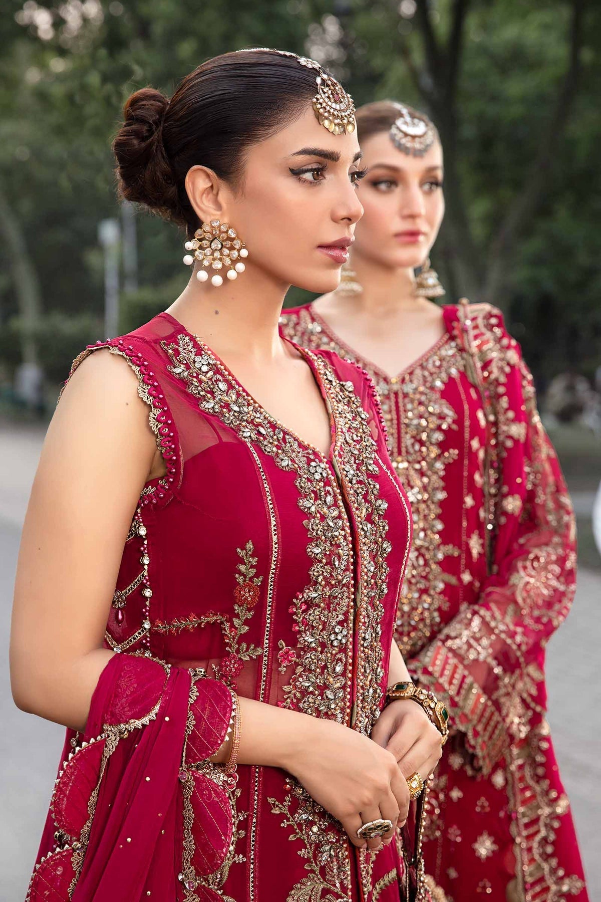 Maria b chiffon red color 