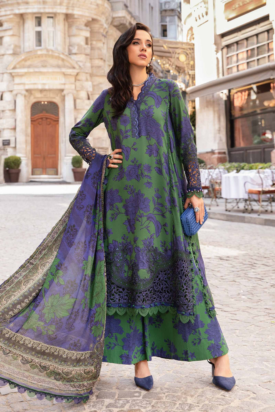 MARIA B MPRINT FALL EDIT| SUMMER LAWN COLLECTION| TOP PAKISTANI DRESS BY SHAEBIZ