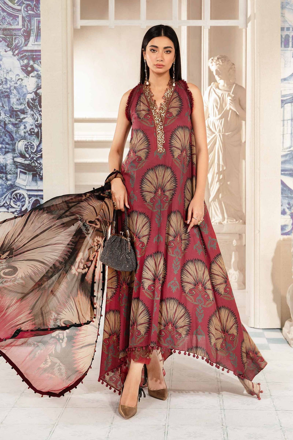 MARIA B MPRINT SUMMER EID COLLECTION| TOP PAKISTANI DRESS BY SHAEBIZ|